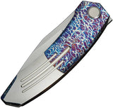WE Knife Sine Wave Nested Linerlock Flm WE23069B-4 - M390 Titanium Flame And Satin Handle EDC Knife by We Knife Co Ltd