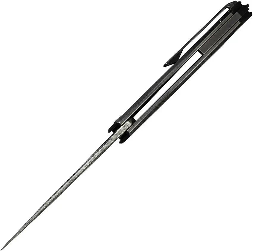 WE Knife Acuminal Framelock WE23070-DS1 - Damasteel Blade With Polished Titanium Handle For EDC And Collectors by We Knife Co Ltd