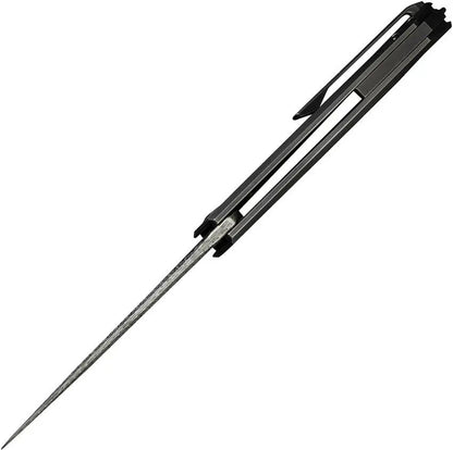 WE Knife Acuminal Framelock WE23070-DS1 - Damasteel Blade With Polished Titanium Handle For EDC And Collectors by We Knife Co Ltd
