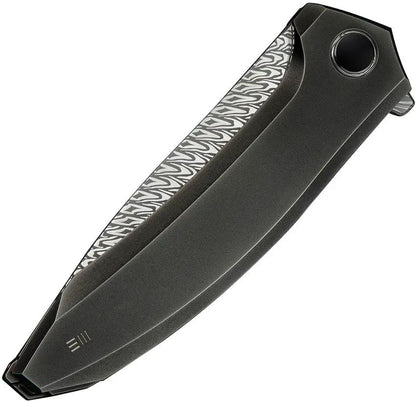 WE Knife Acuminal Framelock WE23070-DS1 - Damasteel Blade With Polished Titanium Handle For EDC And Collectors by We Knife Co Ltd