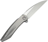 WE Knife Fluxor Nested Linerlock Gry 4In M390 Wharncliffe - Premium M390 Blade With Gray Titanium Finish by We Knife Co Ltd