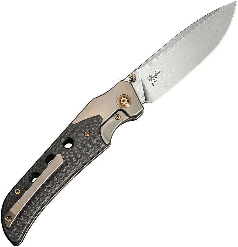 We Knife Guthrie Bolster Lock Champ EDC Knife - CPM 20CV Satin Blade With Titanium Carbon Fiber Inlay by We Knife Co Ltd