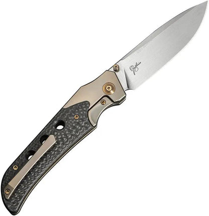 We Knife Guthrie Bolster Lock Champ EDC Knife - CPM 20CV Satin Blade With Titanium Carbon Fiber Inlay by We Knife Co Ltd