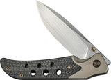 We Knife Guthrie Bolster Lock Champ EDC Knife - CPM 20CV Satin Blade With Titanium Carbon Fiber Inlay by We Knife Co Ltd