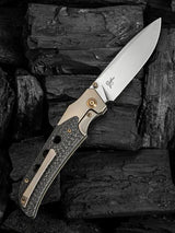 We Knife Guthrie Bolster Lock Champ EDC Knife - CPM 20CV Satin Blade With Titanium Carbon Fiber Inlay by We Knife Co Ltd
