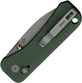 We Knife Banter 2 Crossbar Lock WE23075 CPM S35VN EDC Knife - 2.88 Inch Blade With Grippy Green Canvas Micarta Handle by We Knife Co Ltd