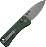 We Knife Banter 2 Crossbar Lock WE23075 CPM S35VN EDC Knife - 2.88 Inch Blade With Grippy Green Canvas Micarta Handle by We Knife Co Ltd