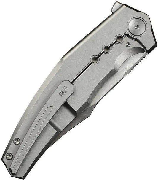 We Knife Kyklos Framelock Knife - Satin M390 Blade, Titanium Handle, Extended Tang For EDC by We Knife Co Ltd