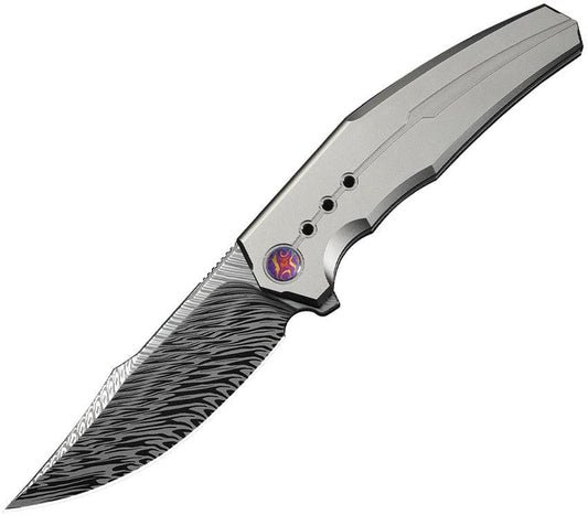 We Knife Co Ltd Kyklos Framelock Damascus WE23086-DS1 by We Knife Co Ltd