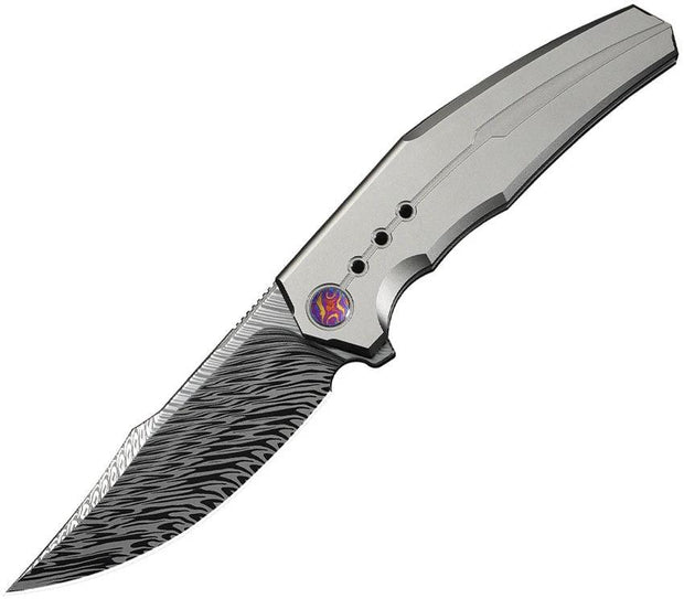 We Knife Co Ltd Kyklos Framelock Damascus WE23086-DS1 by We Knife Co Ltd