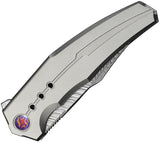 We Knife Kyklos Framelock Damascus EDC Knife - Satin Titanium Handle And Timascus Pivot Screws by We Knife Co Ltd