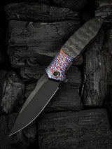 WE Knife Archeozoic Interframe Lock WE23091-3 - Premium M390 Blade With Titanium Rose CF Inlay For EDC Collectors by We Knife Co Ltd