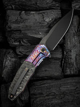 WE Knife Archeozoic Interframe Lock WE23091-3 - Premium M390 Blade With Titanium Rose CF Inlay For EDC Collectors by We Knife Co Ltd