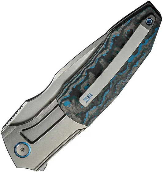 WE Knife Archeozoic Interframe Lock WE23091-4 - Bohler M390 Blade, Titanium Handle With Fat Carbon Inlay by We Knife Co Ltd