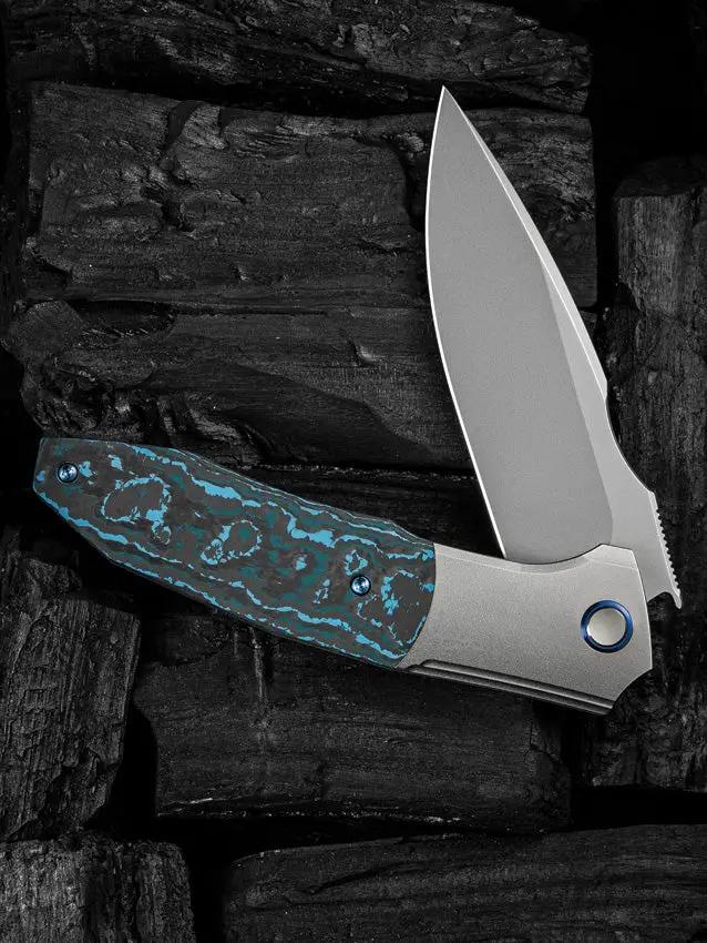 WE Knife Archeozoic Interframe Lock WE23091-4 - Bohler M390 Blade, Titanium Handle With Fat Carbon Inlay by We Knife Co Ltd