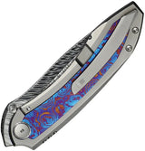 We Knife Winsome Nested Framelock Damascus Knife Titanium Timascus Inlay 3.75 Inch Blade - Collectors Edition by We Knife Co Ltd