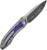 We Knife Winsome Nested Framelock Damascus Knife Titanium Timascus Inlay 3.75 Inch Blade - Collectors Edition by We Knife Co Ltd