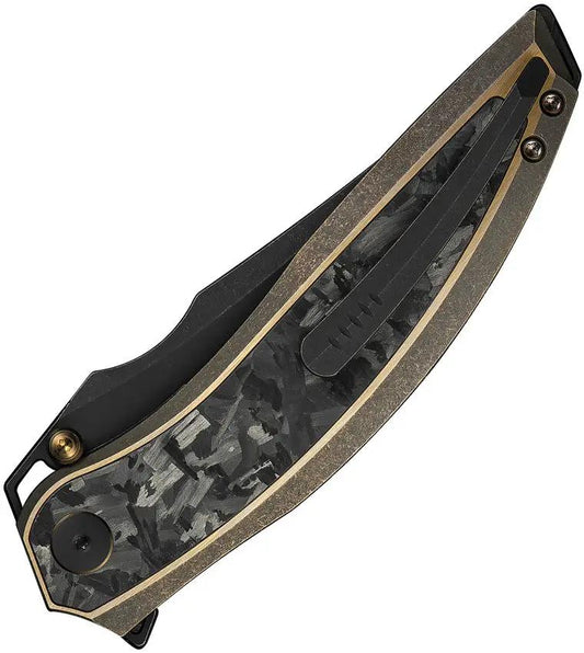 We Knife Quinseris WE23093-2 M390 Clip Point Titanium Frame With Carbon Fiber Inlay - EDC Ready Performance by We Knife Co Ltd