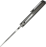 WE Knife Quinseris Nested Framelock WE23093 4 Inch Clip Point M390 Satin Titanium Fat Carbon Inlay For EDC by We Knife Co Ltd