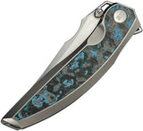 WE Knife Quinseris Nested Framelock WE23093 4 Inch Clip Point M390 Satin Titanium Fat Carbon Inlay For EDC by We Knife Co Ltd