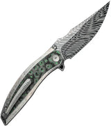 We Knife Quinseris Nested Framelock WE23093DS1 - Damasteel Blade With Titanium Handle And Carbon Fiber Inlay by We Knife Co Ltd