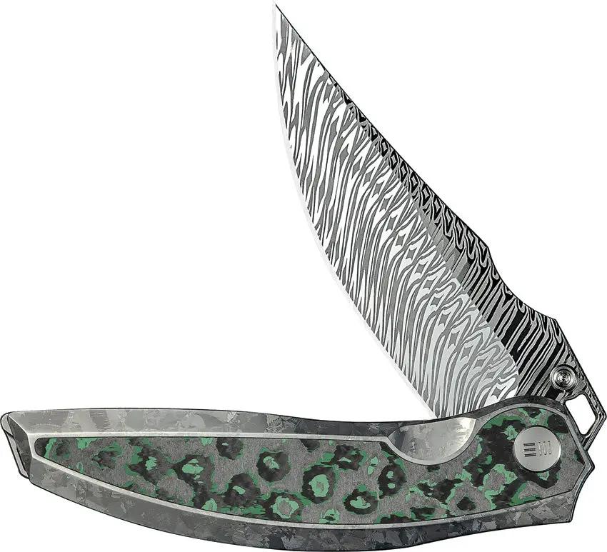 We Knife Quinseris Nested Framelock WE23093DS1 - Damasteel Blade With Titanium Handle And Carbon Fiber Inlay by We Knife Co Ltd