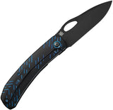 WE Knife Inmate Framelock WE23096B-2 - CPM 20CV Blade With Blue Ti Raindrop Handle For Collectors by We Knife Co Ltd