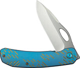WE Knife Inmate Framelock Blue Titanium Folder - Satin CPM-20CV Blade For Everyday Carry by We Knife Co Ltd