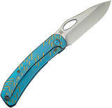WE Knife Inmate Framelock Blue Titanium Folder - Satin CPM-20CV Blade For Everyday Carry by We Knife Co Ltd
