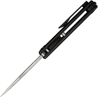 We Knife Tyro Superlock Premium Damasteel EDC Folding Knife With Black And Gold Titanium Handle For EDC Enthusiasts by We Knife Co Ltd