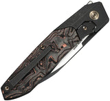 WE Knife Brr15 Bolster Lock Wharncliffe Knife - Bohler M390 Blade With Copper Foil Carbon Fiber Inlay Titanium Handle by We Knife Co Ltd