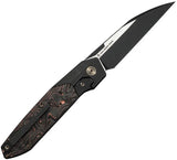 WE Knife Brr15 Bolster Lock Wharncliffe Knife - Bohler M390 Blade With Copper Foil Carbon Fiber Inlay Titanium Handle by We Knife Co Ltd
