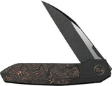 WE Knife Brr15 Bolster Lock Wharncliffe Knife - Bohler M390 Blade With Copper Foil Carbon Fiber Inlay Titanium Handle by We Knife Co Ltd