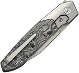 We Knife Brr15 Bolster Lock Knife - Premium M390 Blade With Gray Titanium Handle And Carbon Fiber Inlay EDC by We Knife Co Ltd