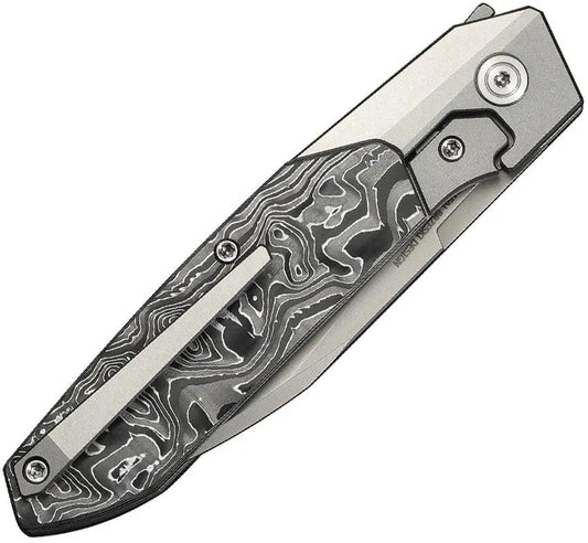 We Knife Brr15 Bolster Lock Knife - Premium M390 Blade With Gray Titanium Handle And Carbon Fiber Inlay EDC by We Knife Co Ltd