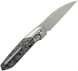 We Knife Brr15 Bolster Lock Knife - Premium M390 Blade With Gray Titanium Handle And Carbon Fiber Inlay EDC by We Knife Co Ltd