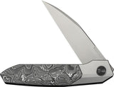 We Knife Brr15 Bolster Lock Knife - Premium M390 Blade With Gray Titanium Handle And Carbon Fiber Inlay EDC by We Knife Co Ltd