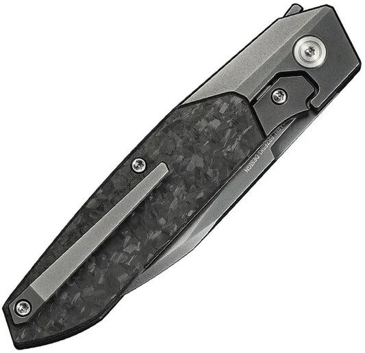 We Knife BRR15 Bolster Lock Shred CF Wharncliffe M390 Titanium Inlay Extended Tang EDC Folding Knife - Precision Craft by We Knife Co Ltd