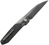 We Knife BRR15 Bolster Lock Shred CF Wharncliffe M390 Titanium Inlay Extended Tang EDC Folding Knife - Precision Craft by We Knife Co Ltd