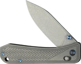 WE Knife Bougie Banter Crossbar Lock WE24009-2 - S45VN 3 Inch Blade, Gray Titanium Handle, Art Deco EDC Knife by We Knife Co Ltd