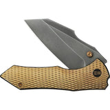 WE Knife High Fin XL Framelock Knife CPM 20CV - Gold Textured Titanium Handle For Premium EDC by We Knife Co Ltd