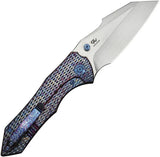 We Knife Co High-Fin XL Framelock Flame CPM-20CV Satin Blade Titanium Handle - Premium EDC For Collectors by We Knife Co Ltd