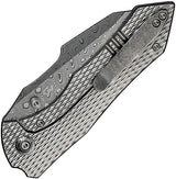 We Knife Co Ltd High Fin XL Framelock Damasteel EDC Knife - Premium Damascus Steel Blade, Textured Titanium Handle by We Knife Co Ltd