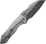 We Knife Co Ltd High Fin XL Framelock Damasteel EDC Knife - Premium Damascus Steel Blade, Textured Titanium Handle by We Knife Co Ltd
