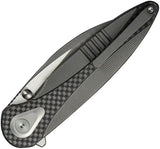 We Knife Zenthra Nested Framelock WE24021C-2 - M390 Wharncliffe Blade With Titanium Twill Carbon Fiber Inlay by We Knife Co Ltd