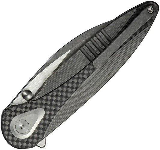 We Knife Zenthra Nested Framelock WE24021C-2 - M390 Wharncliffe Blade With Titanium Twill Carbon Fiber Inlay by We Knife Co Ltd
