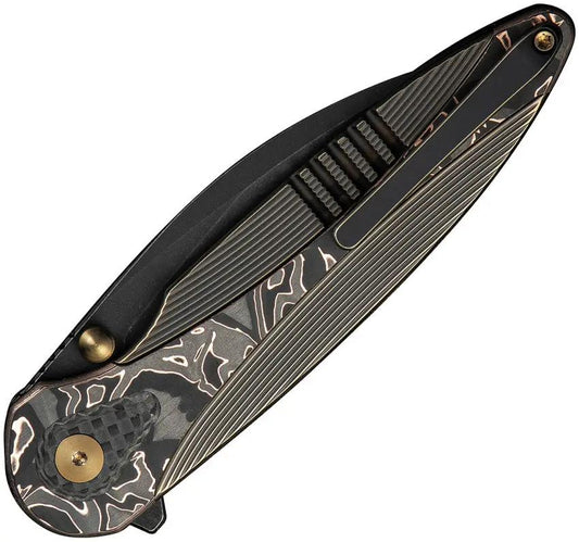WE Knife Zenthra Nested Framelock WE24021C-3 - M390 Wharncliffe Blade 3.38 Inch EDC Bronze Titanium Handle Copper Inlay by We Knife Co Ltd