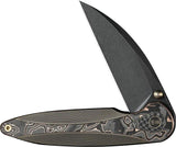 WE Knife Zenthra Nested Framelock WE24021C-3 - M390 Wharncliffe Blade 3.38 Inch EDC Bronze Titanium Handle Copper Inlay by We Knife Co Ltd