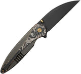 WE Knife Zenthra Nested Framelock WE24021C-3 - M390 Wharncliffe Blade 3.38 Inch EDC Bronze Titanium Handle Copper Inlay by We Knife Co Ltd