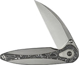 We Knife Zenthra Nested Framelock Knife - Satin M390 Wharncliffe Blade Titanium Handle With Carbon Fiber Inlay For EDC by We Knife Co Ltd